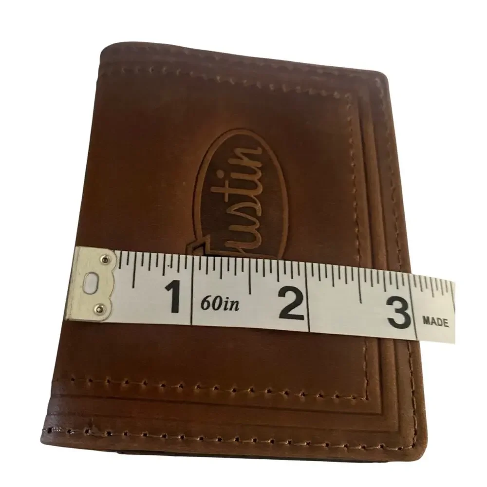 NWT Men’s JUSTIN Front Pocket Genuine Leather Brown RFID Card Wallet 2122825W7